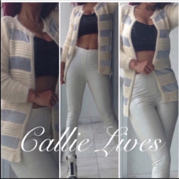 Elaine Off at 5: Furry Silver Mesh Sweater Blazer - Picture 7 of 8